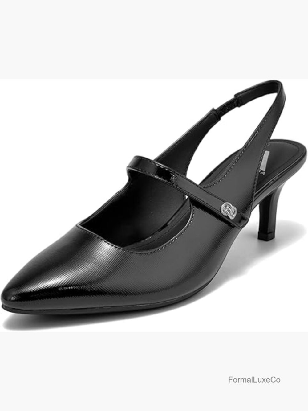 Womens Kitten Heel Slingback Pumps Memory Foam